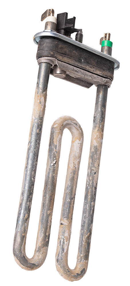 heating element with lime scale